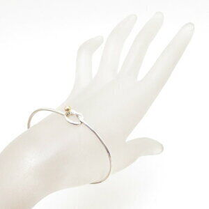 TIFFANY Hook Eye Bangle Silver Yellow Gold Bracelet